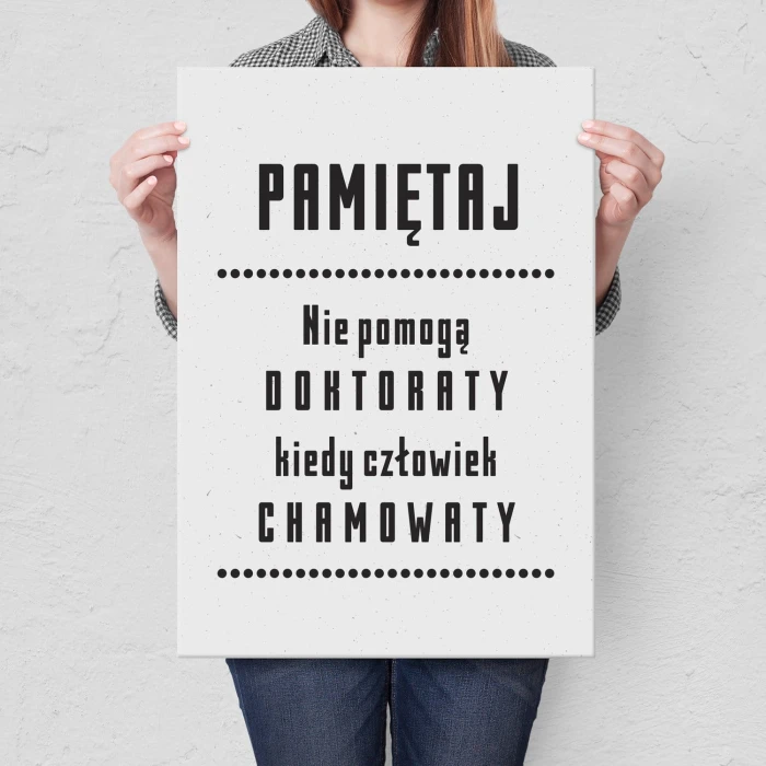 Plakat metalowy nie pomogą doktoraty Prezent