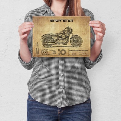 Plakat metalowy Harley Davidson Sportster Prezent