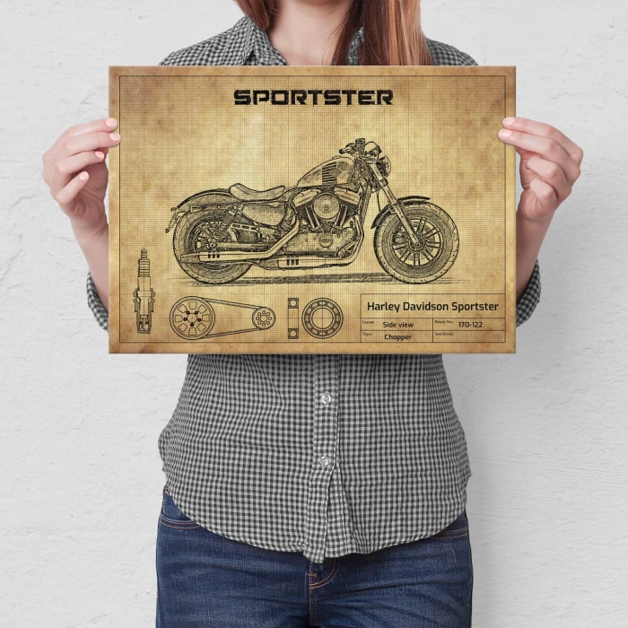Poster metal Harley Davidson Sportster gift