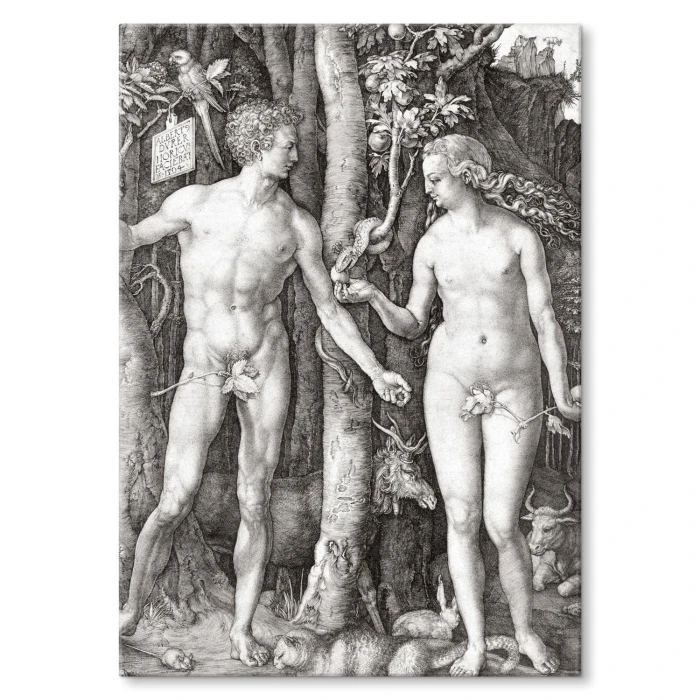 Plakat metalowy Adam Eve Albrecht Durer Prezent