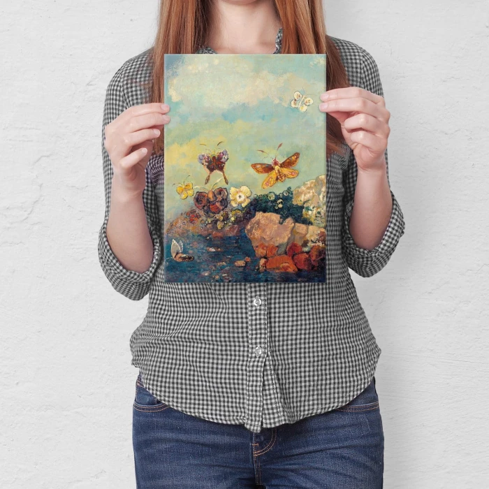 Plakat metalowy Butterflies Odilon Redon Prezent