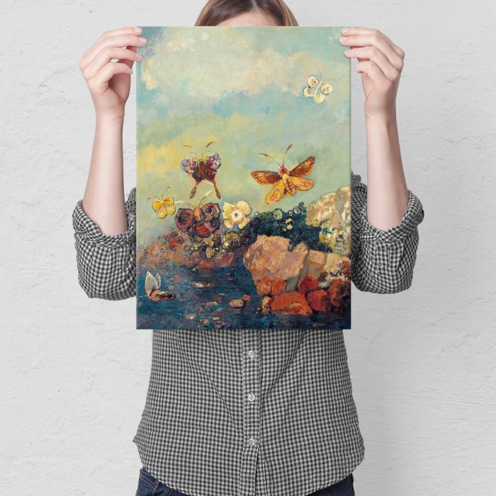Plakat metalowy Butterflies Odilon Redon Prezent