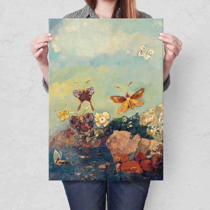Plakat metalowy Butterflies Odilon Redon Prezent