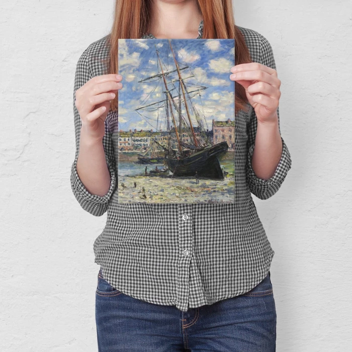 Plakat metalowy Boat lying Monet Prezent