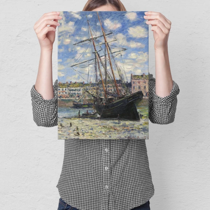 Plakat metalowy Boat lying Monet Prezent