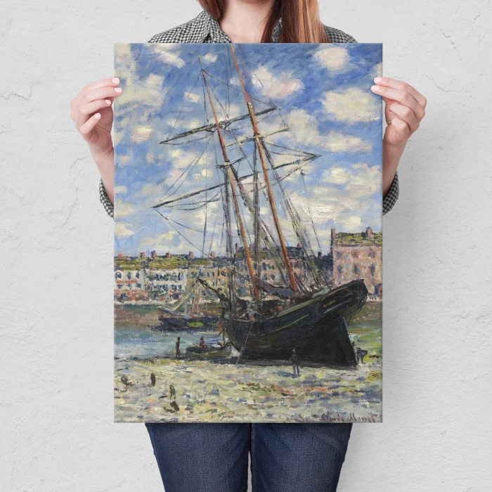Plakat metalowy Boat lying Monet Prezent