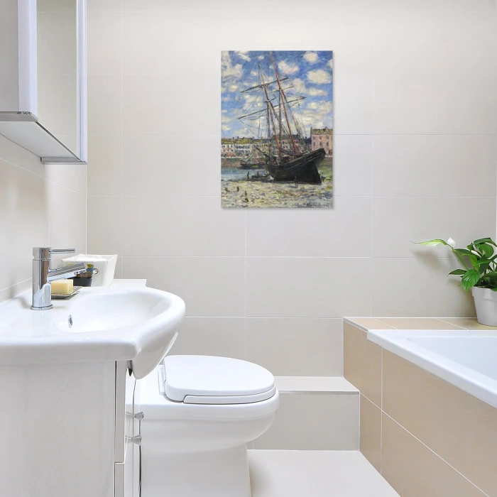 Plakat metalowy Boat lying Monet Prezent