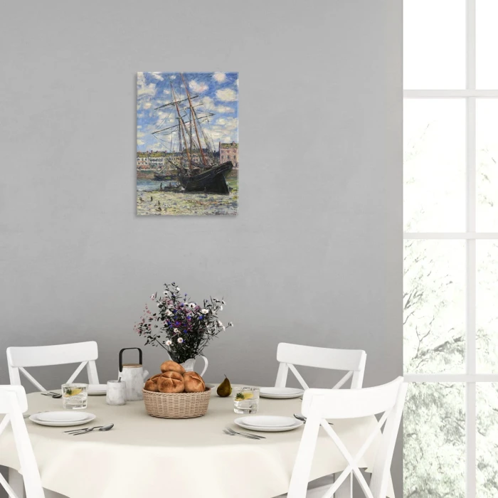 Plakat metalowy Boat lying Monet Prezent