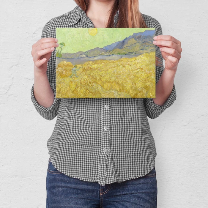 Poster metal Wheatfield van Gogh gift