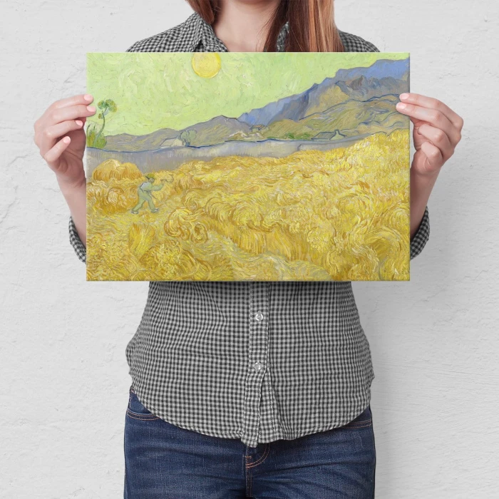Poster metal Wheatfield van Gogh gift
