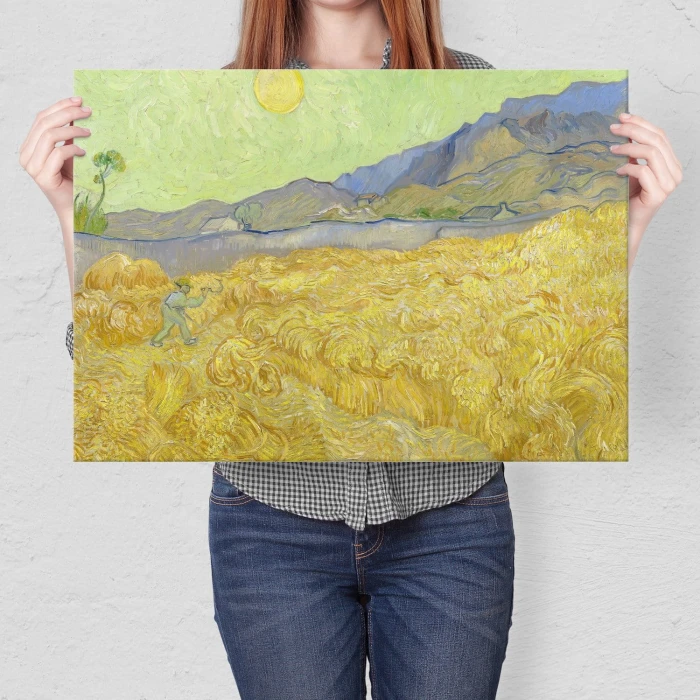 Poster metal Wheatfield van Gogh gift