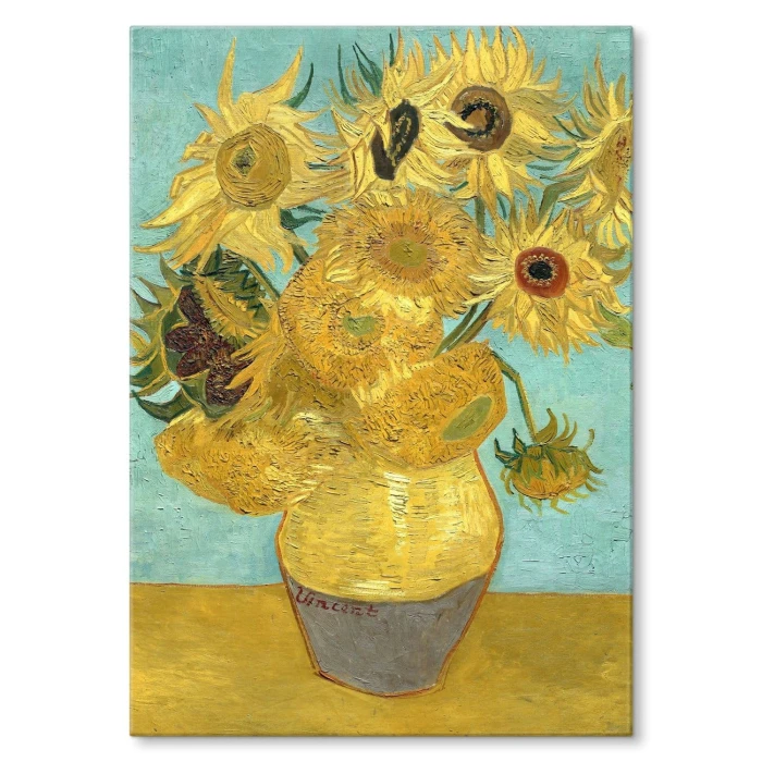 Poster metal Sunflowers van Gogh gift