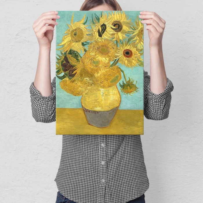 Poster metal Sunflowers van Gogh gift