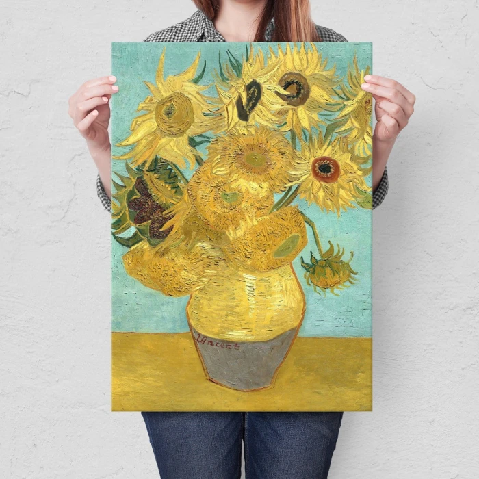 Poster metal Sunflowers van Gogh gift