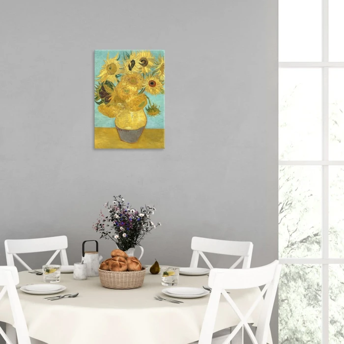 Poster metal Sunflowers van Gogh gift