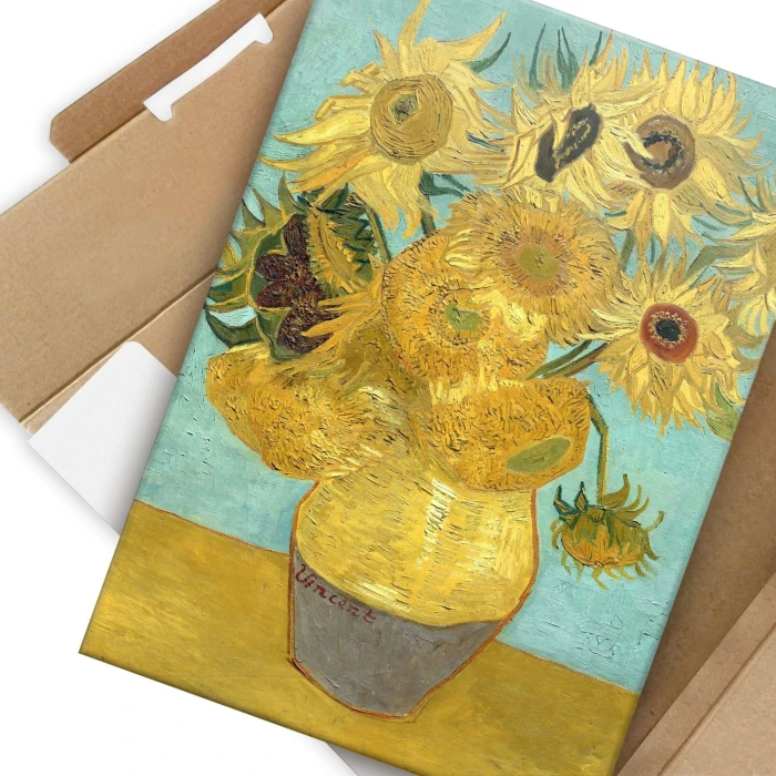 Poster metal Sunflowers van Gogh gift