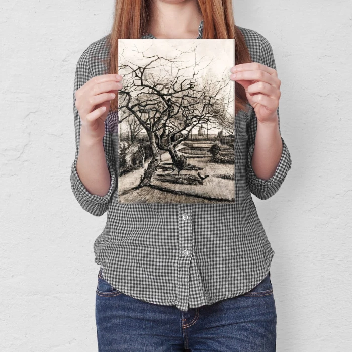 Poster metal Parsonag Garden van Gogh gift