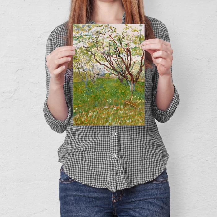 Poster metal Flowering orchard van Gogh gift