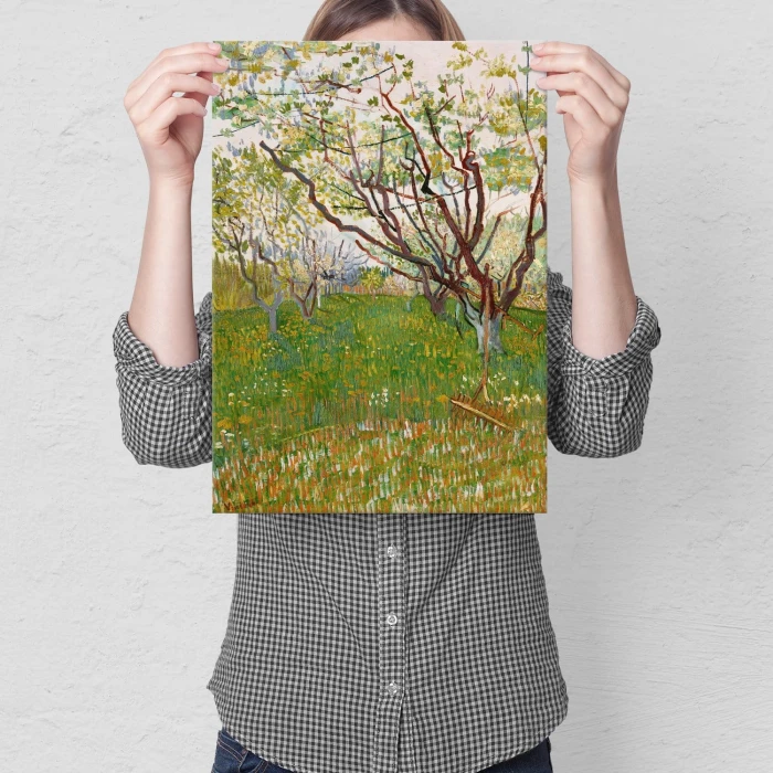 Poster metal Flowering orchard van Gogh gift