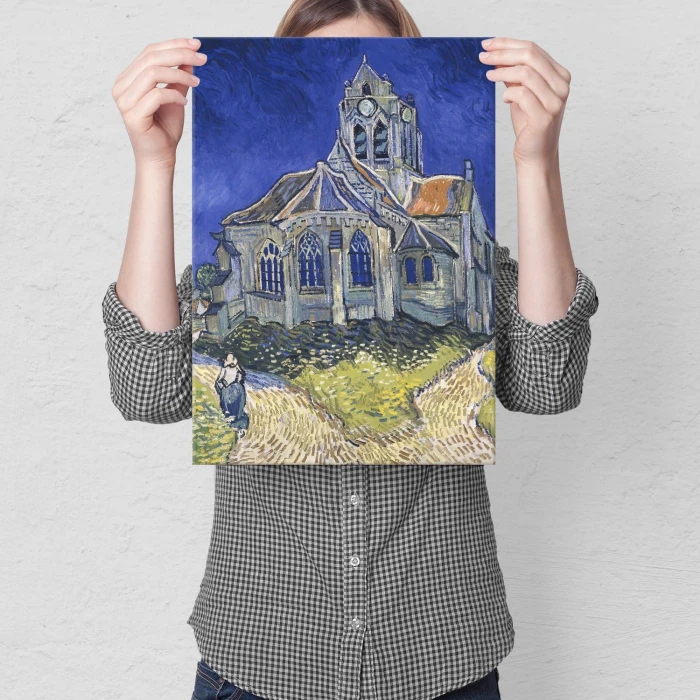 Poster metal Church Auvers van Gogh gift