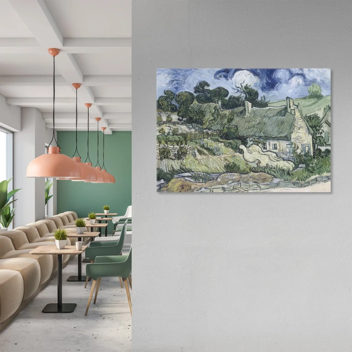 Plakat metalowy Cottages Van Gogh Prezent