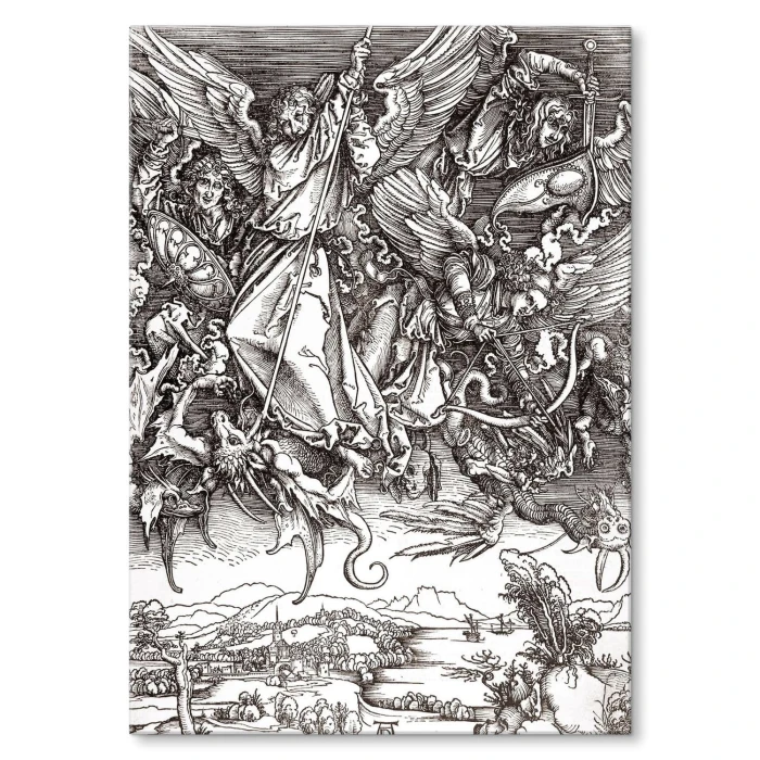 Plakat metalowy Dragon Apocalipse Durer Prezent