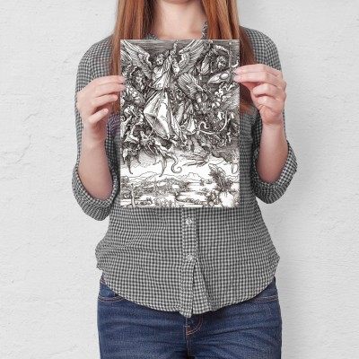 Plakat metalowy Dragon Apocalipse Durer Prezent