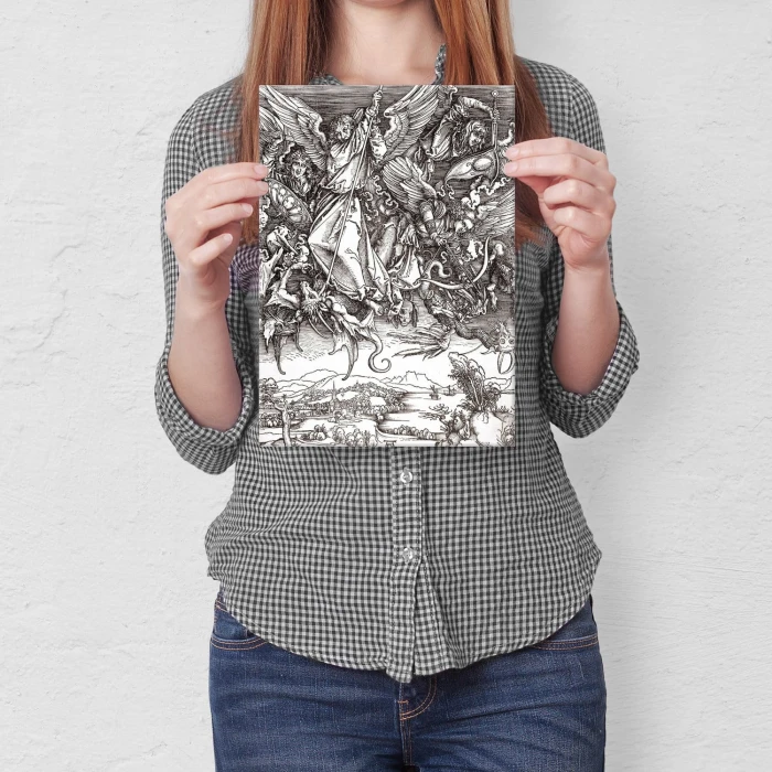 Plakat metalowy Dragon Apocalipse Durer Prezent