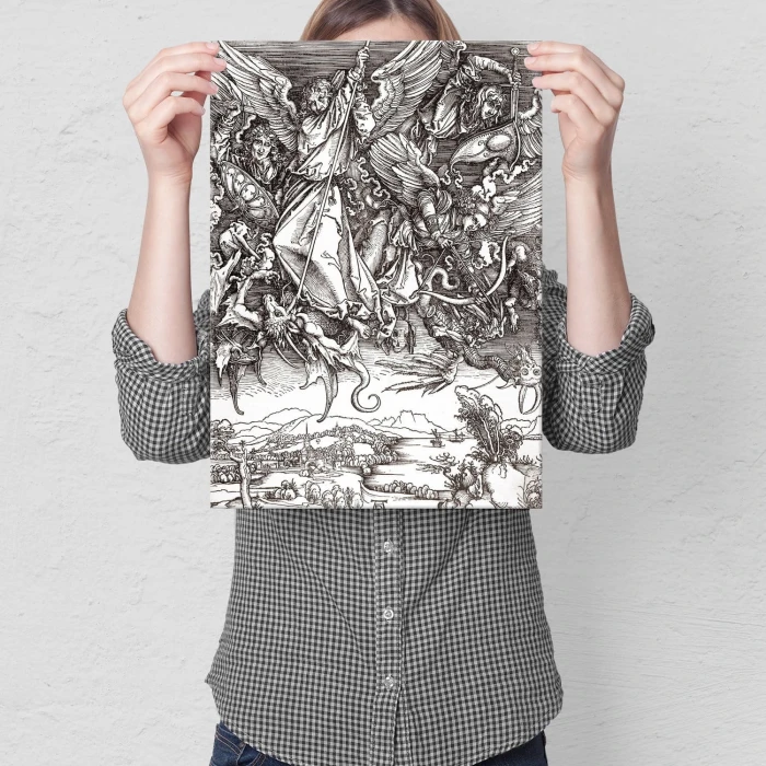 Plakat metalowy Dragon Apocalipse Durer Prezent