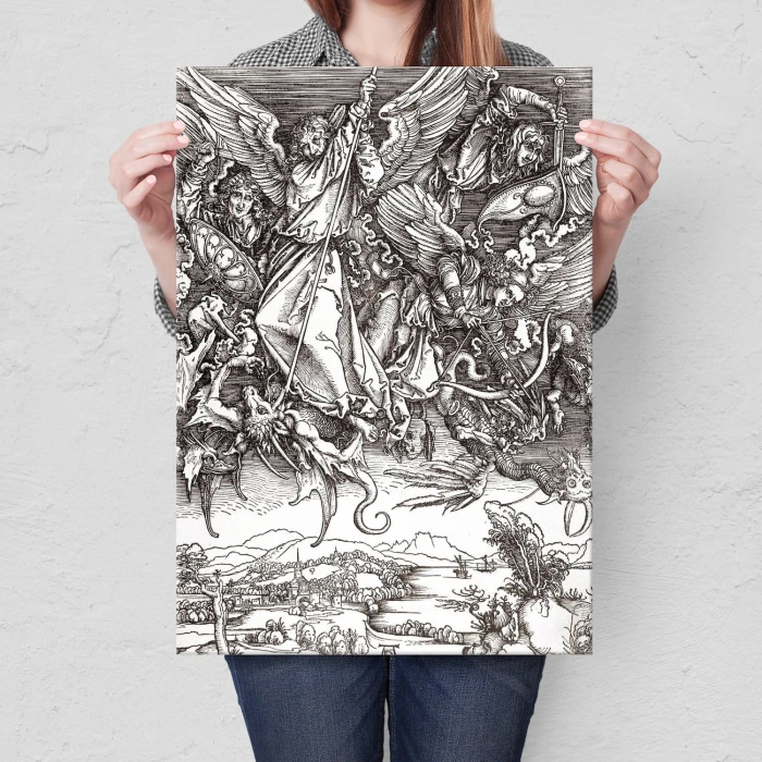 Plakat metalowy Dragon Apocalipse Durer Prezent