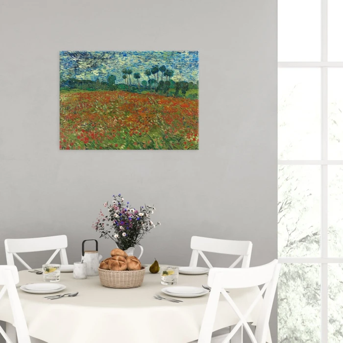 Poster metal Poppy field van Gogh gift