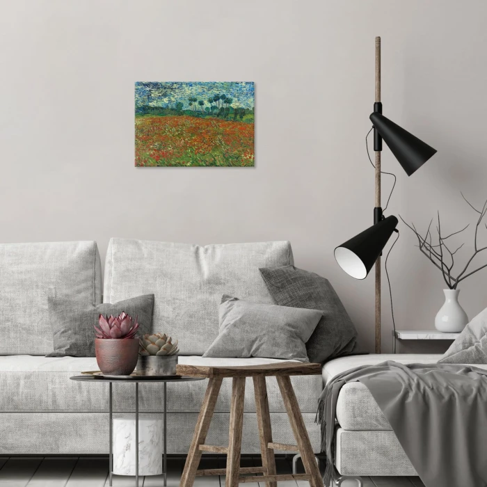 Poster metal Poppy field van Gogh gift