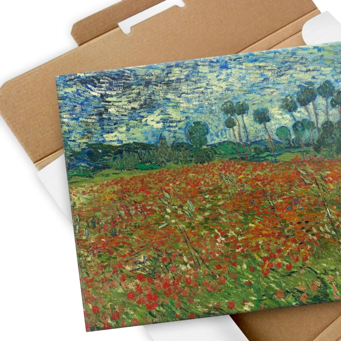 Poster metal Poppy field van Gogh gift