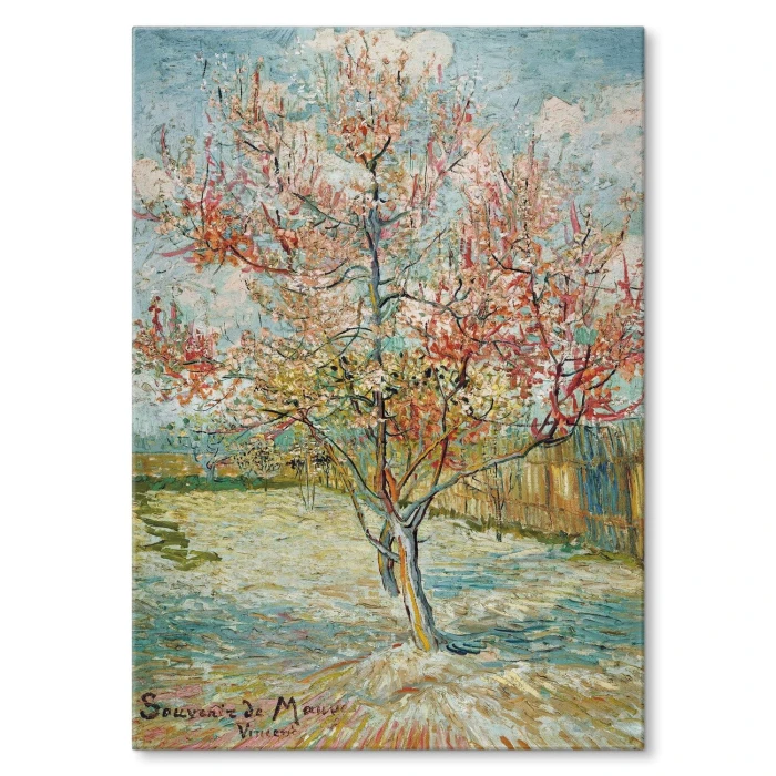 Poster metal Pink peach van Gogh gift