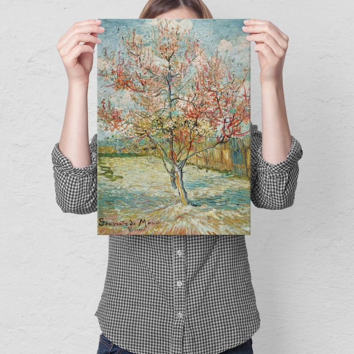 Poster metal Pink peach van Gogh gift