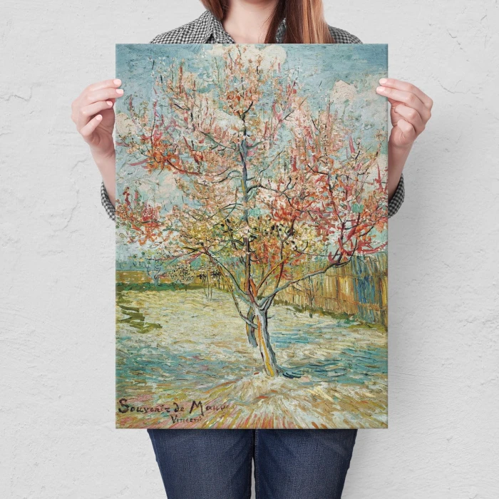 Poster metal Pink peach van Gogh gift