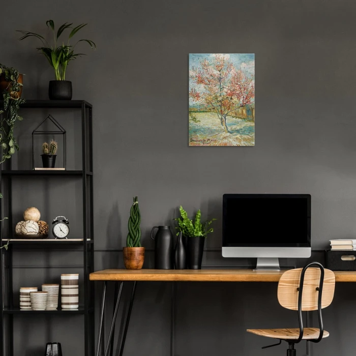 Poster metal Pink peach van Gogh gift