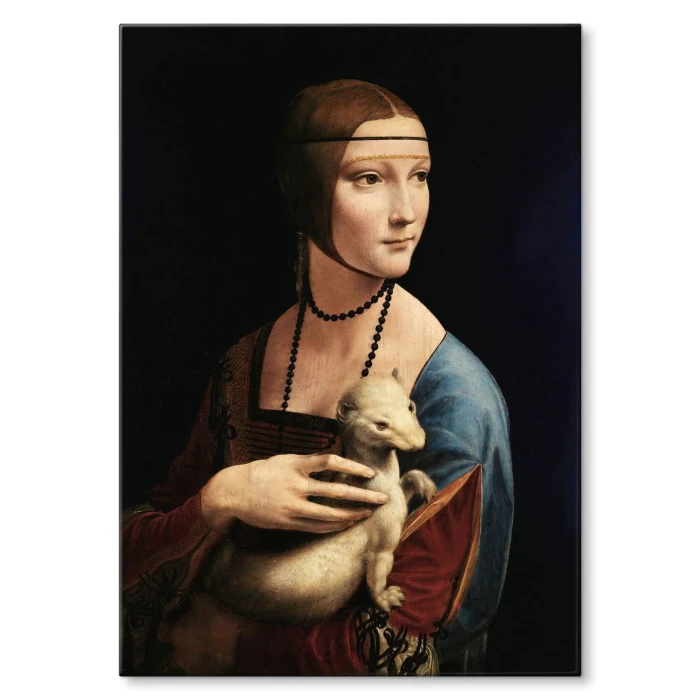 Poster metal Lady with Ermine Vinci gift