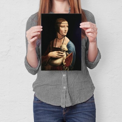 Plakat metalowy Lady with Ermine Vinci Prezent