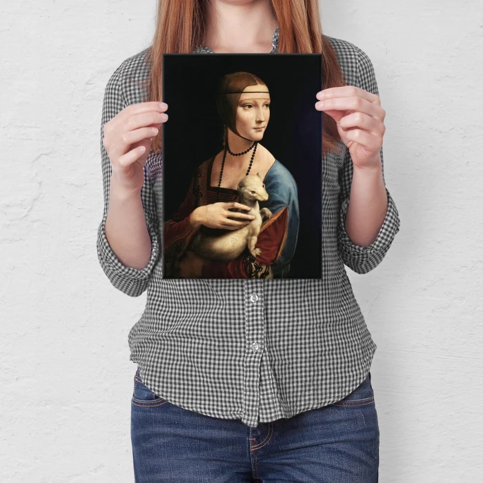 Poster metal Lady with Ermine Vinci gift