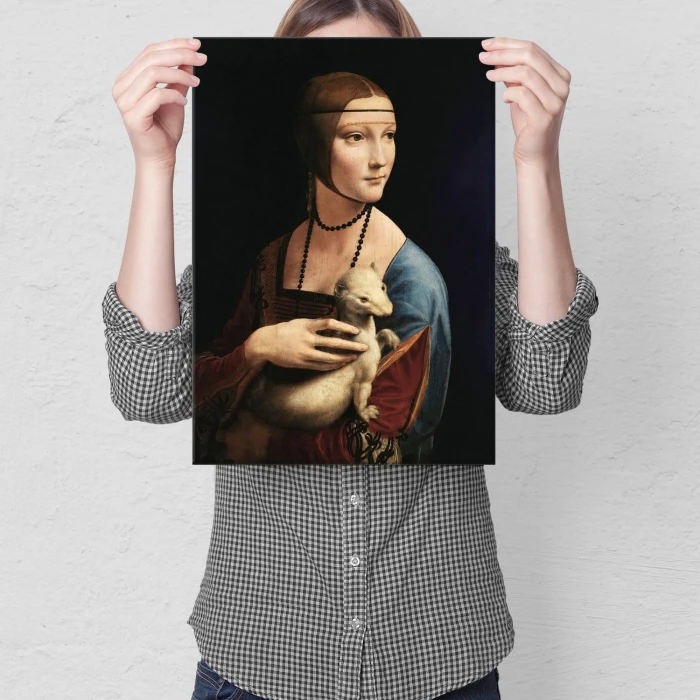 Poster metal Lady with Ermine Vinci gift