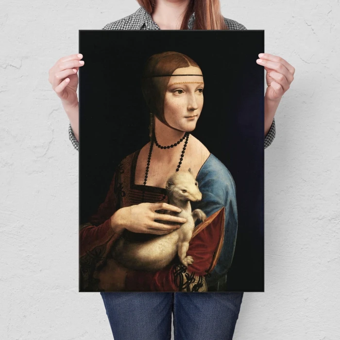 Poster metal Lady with Ermine Vinci gift