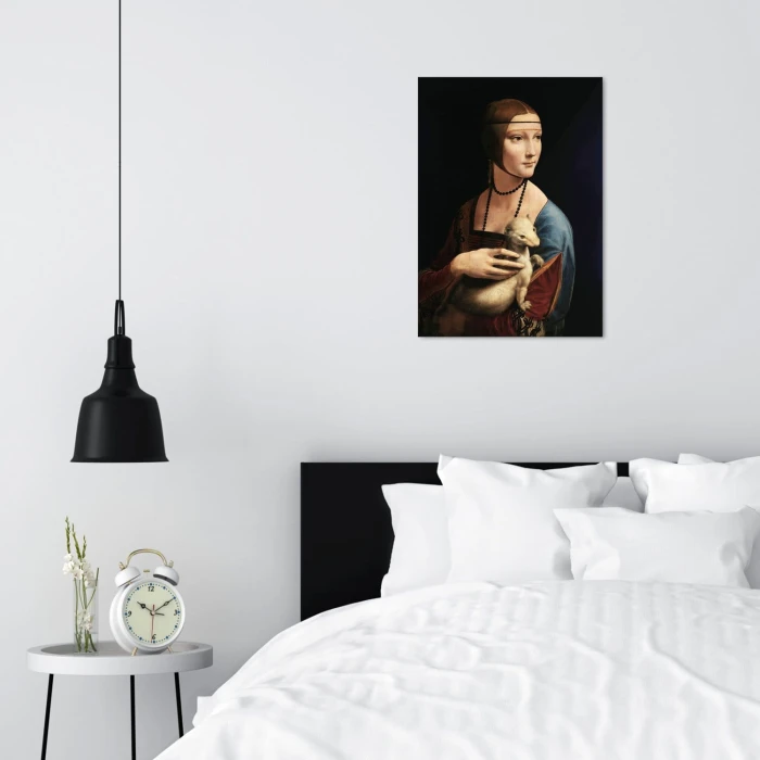 Poster metal Lady with Ermine Vinci gift