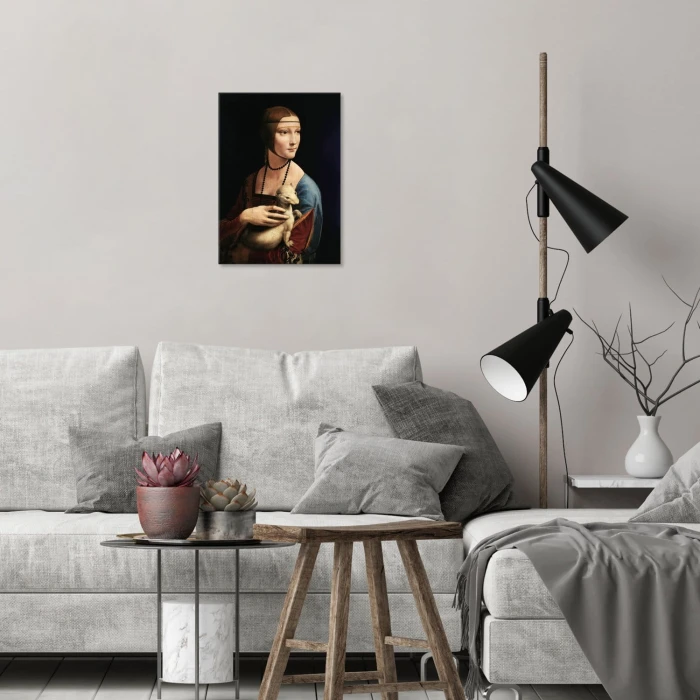 Poster metal Lady with Ermine Vinci gift
