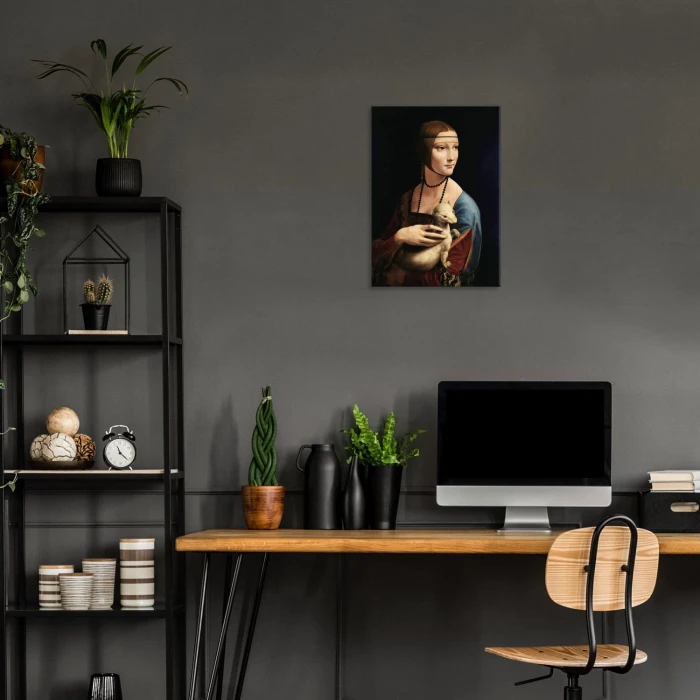 Poster metal Lady with Ermine Vinci gift