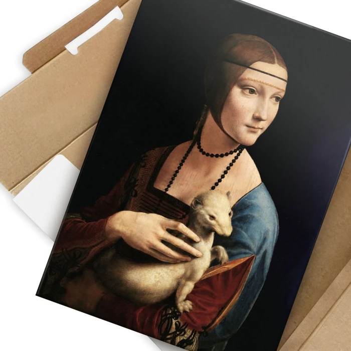 Plakat metalowy Lady with Ermine Vinci Prezent
