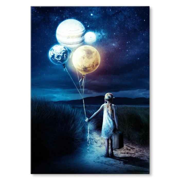 Poster metal planet girl gift