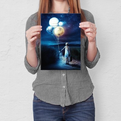Plakat metalowy planet girl Prezent