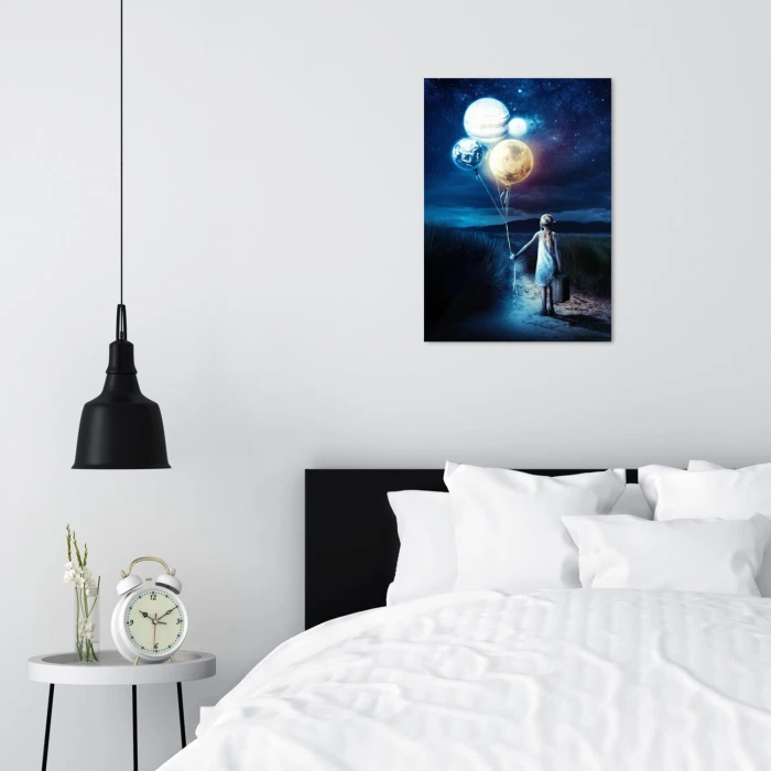 Poster metal planet girl gift