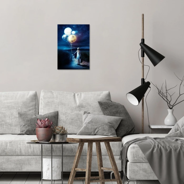 Poster metal planet girl gift